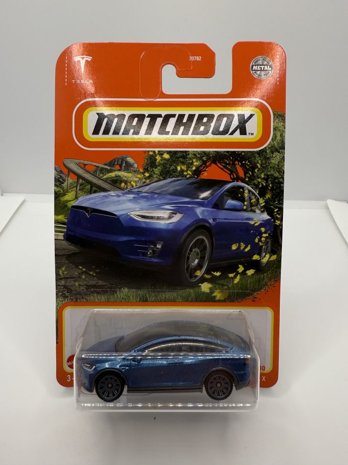 Matchbox Tesla Model X Long Card 2021 Blue 53/100