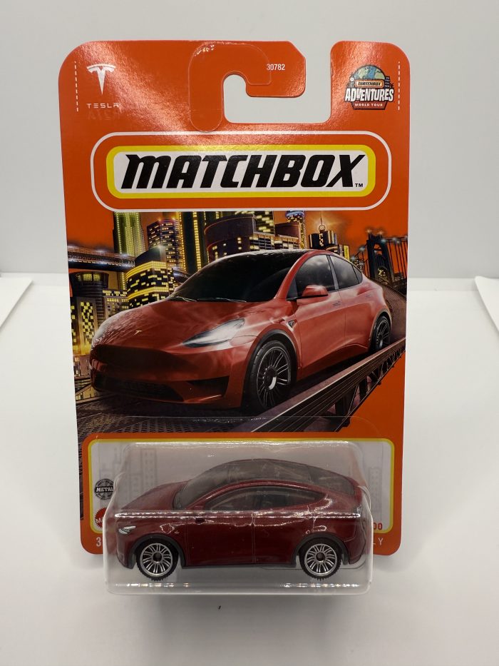 Matchbox Tesla Model Y Long Card 2022 Red 18/100