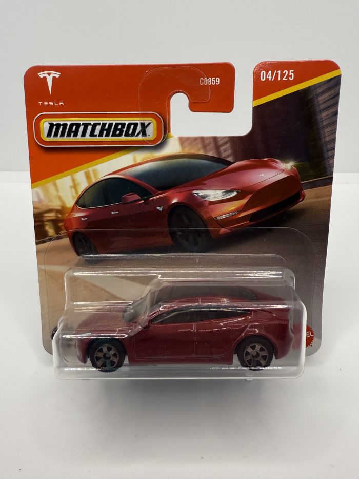 Matchbox Tesla Model 3 Short Card 2024 Red 4/125