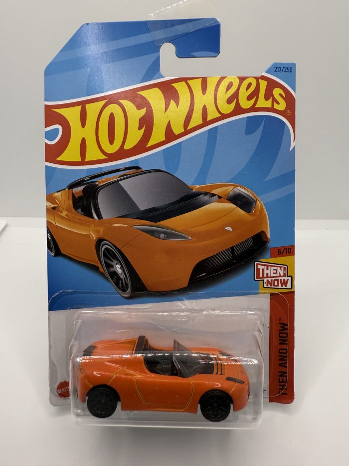 Hot Wheels Tesla Roadster Long Card 2021 Orange 217/250