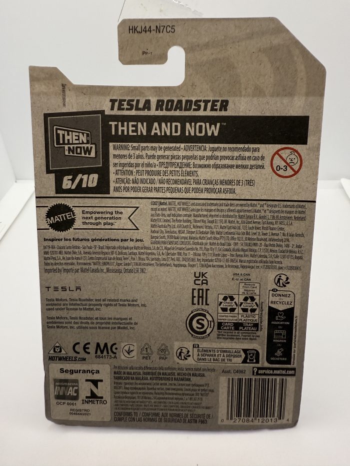 Hot Wheels Tesla Roadster Long Card 2021 Orange 217/250 - Image 2