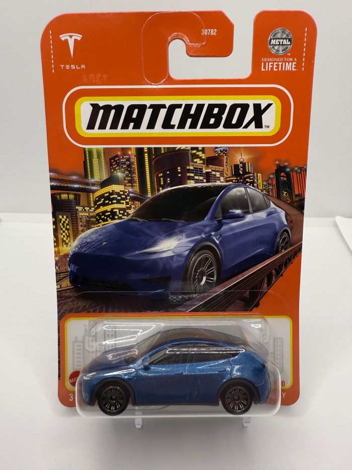 Matchbox Tesla Model Y Long Card 2024 Blue 3/100