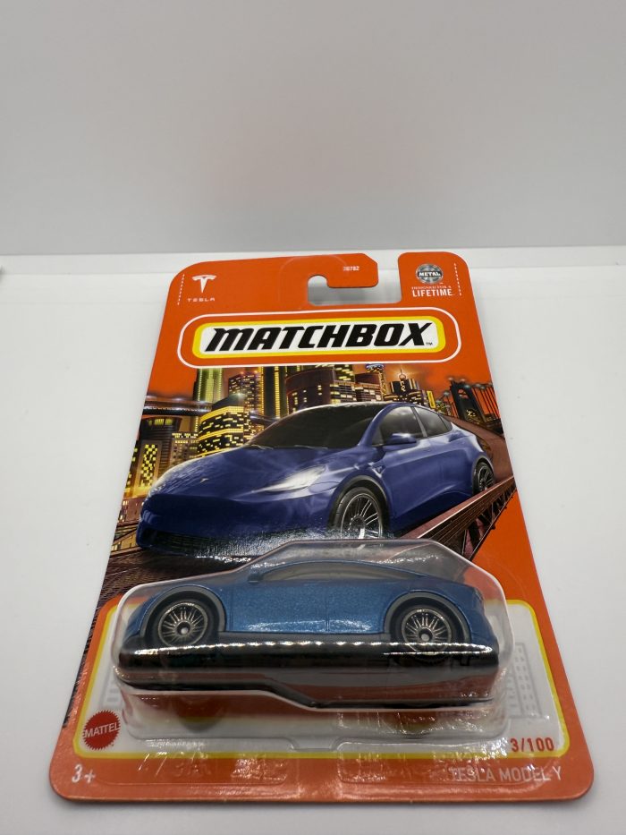 Matchbox Tesla Model Y Long Card 2024 Blue 3/100 - Image 3
