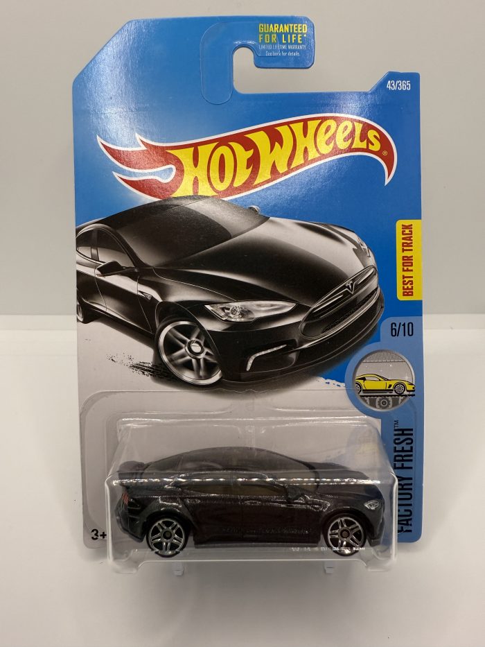 Hot Wheels Tesla Model S USA Long Card 2017 Black 43/365