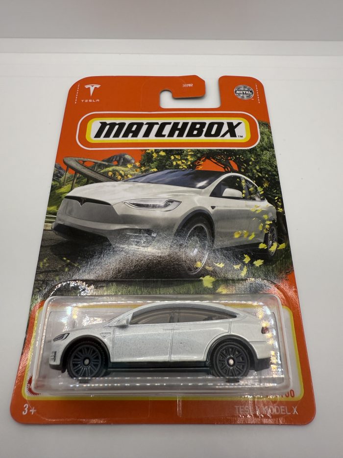 Matchbox Tesla Model X Long Card 2022 White 59/100 - Image 3