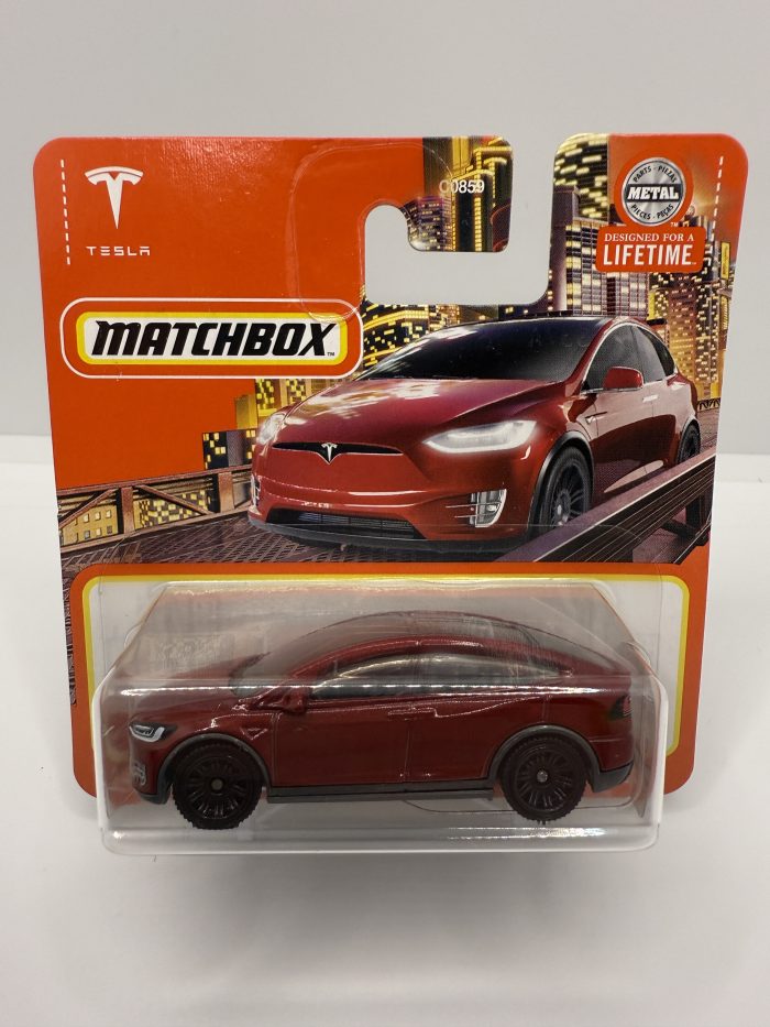 Matchbox Tesla Model X Short Card 2023 Red 18/100
