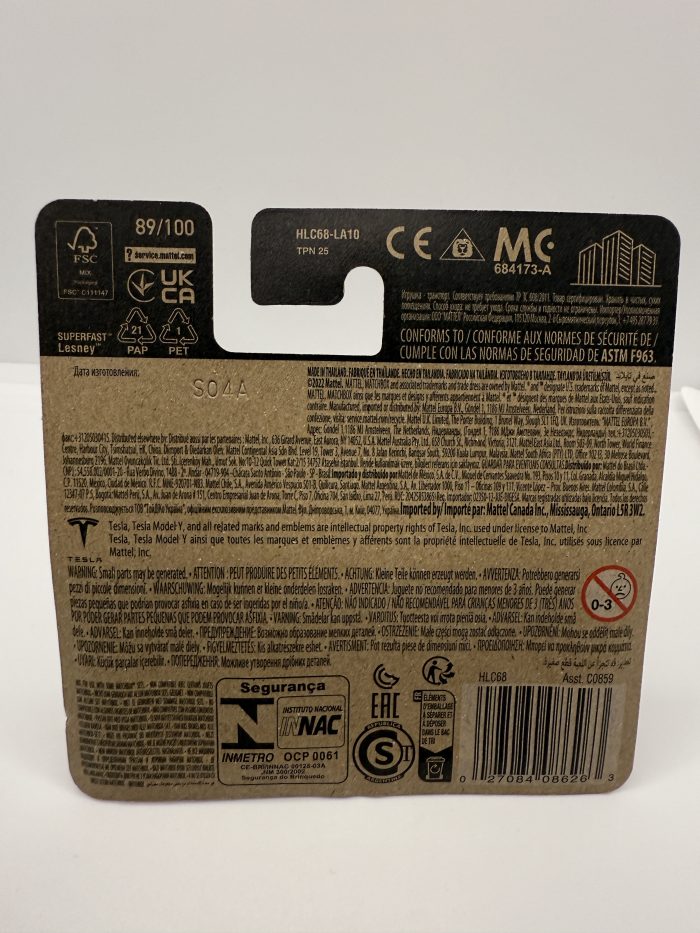Matchbox Tesla Model Y Short Card 2022 White 89/100 - Image 2