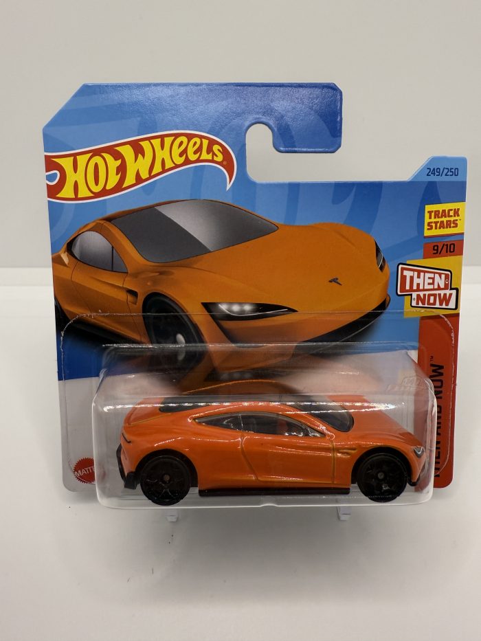 Hot Wheels Tesla Roadster Short Card 2021 Orange 249/250
