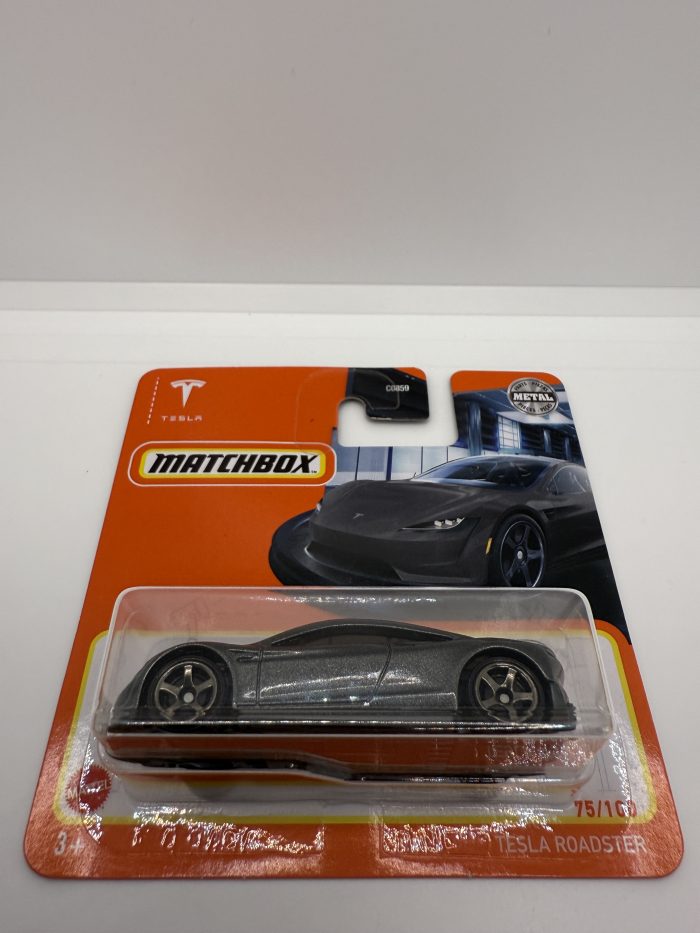 Matchbox Tesla Roadster Short Card 2022 Dark Grey 75/100 - Image 3