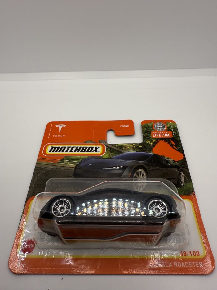 Matchbox Tesla Roadster Short Card 2023 Matte Grey 48/100 - Image 3