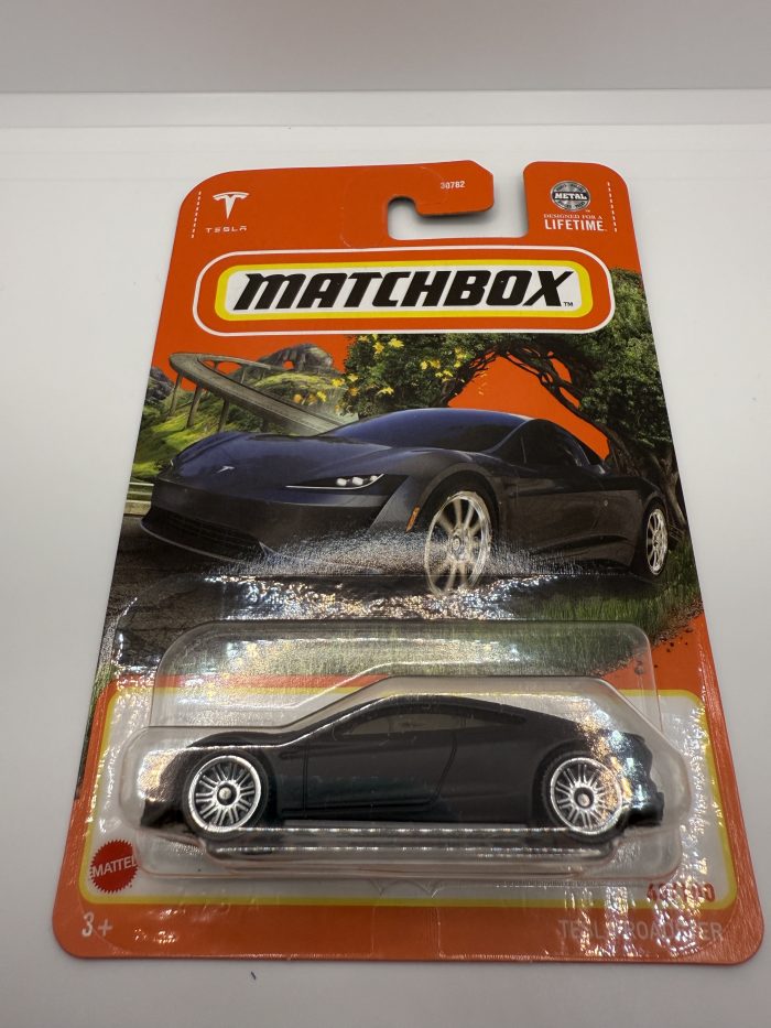 Matchbox Tesla Roadster Long Card 2023 Matte Grey 48/100 - Image 3