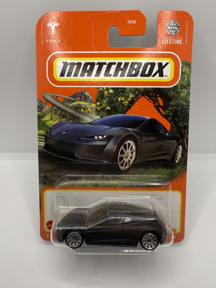 Matchbox Tesla Roadster Long Card 2023 Matte Grey 48/100
