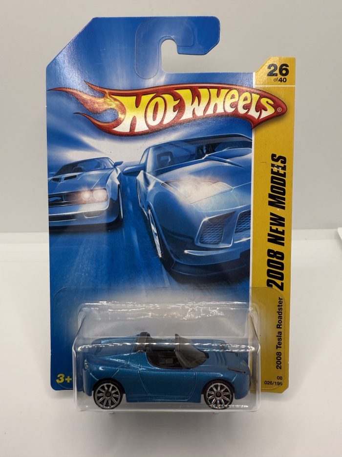Hot Wheels Tesla Roadster Long Card 2008 Blue 26/40