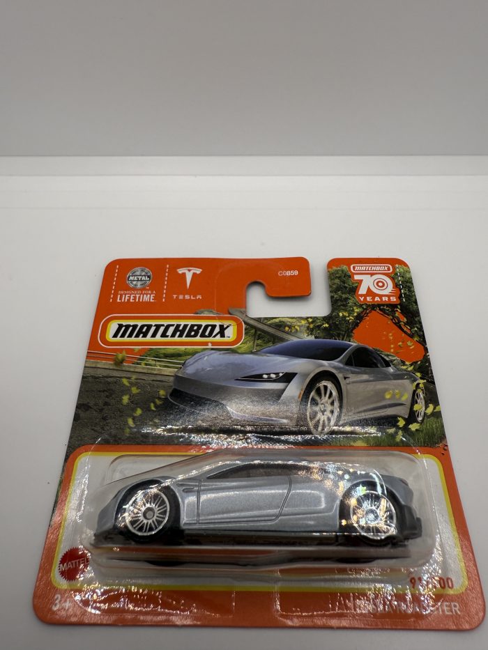 Matchbox Tesla Roadster Short Card 2022 Silver 91/100 - Image 3