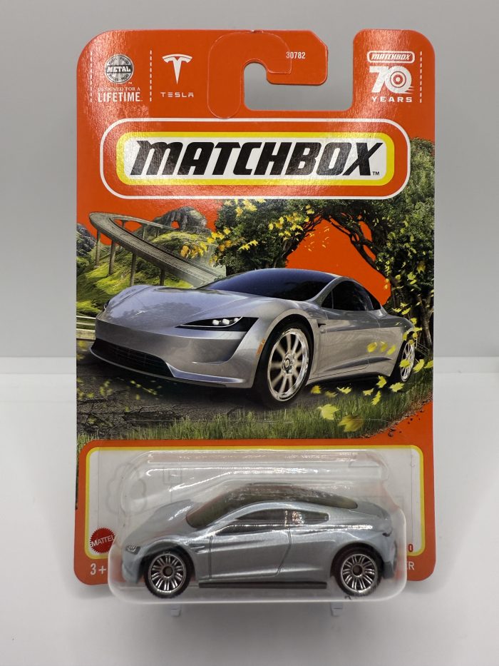 Matchbox Tesla Roadster Long Card 2022 Silver 91/100