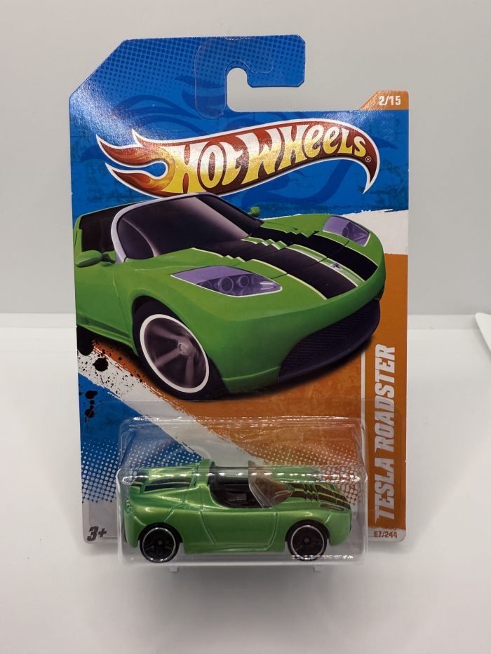 Hot Wheels Tesla Roadster Long Card 2010 Green 67/244