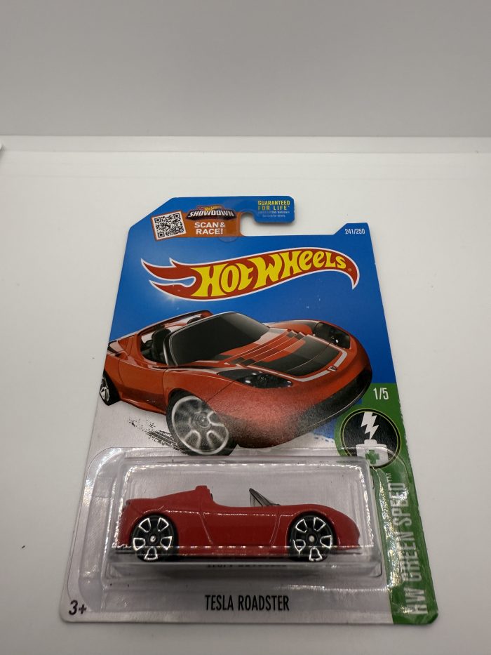 Hot Wheels Tesla Roadster USA Long Card 2015 Red 241/250 - Image 3