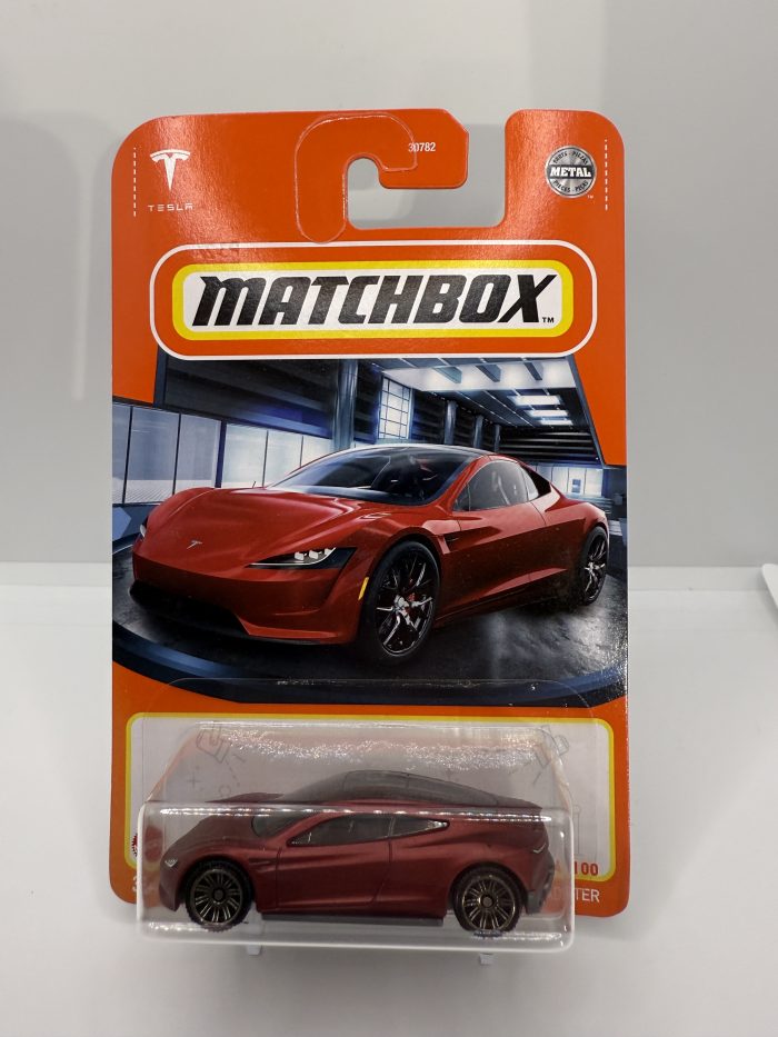 Matchbox Tesla Roadster Long Card 2021 Matte Red 4/100