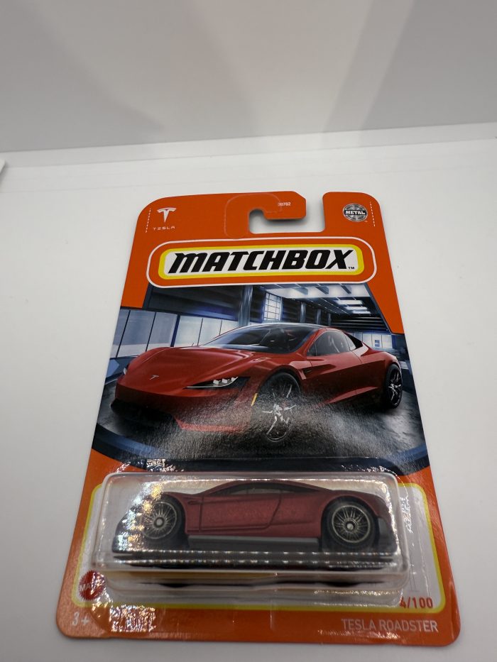 Matchbox Tesla Roadster Long Card 2021 Matte Red 4/100 - Image 3