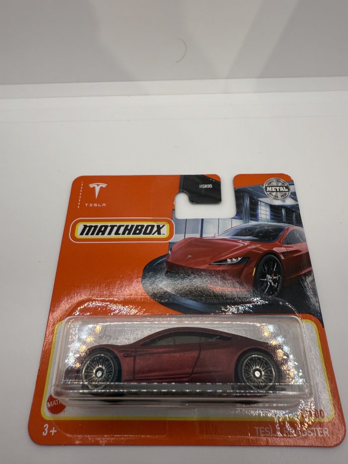 Matchbox Tesla Roadster Short Card 2021 Matte Red 4/100 - Image 3