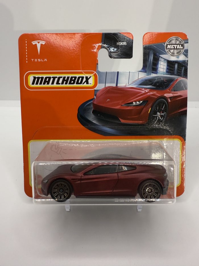 Matchbox Tesla Roadster Short Card 2021 Matte Red 4/100