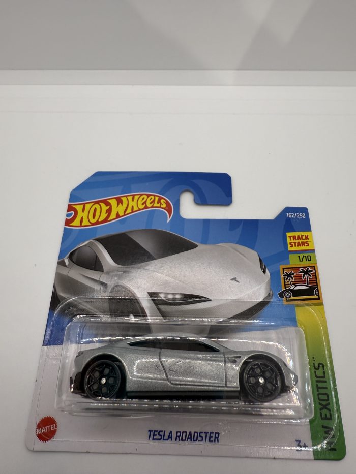 Hot Wheels Tesla Roadster Short Card 2021 Silver 162/250 - Image 3