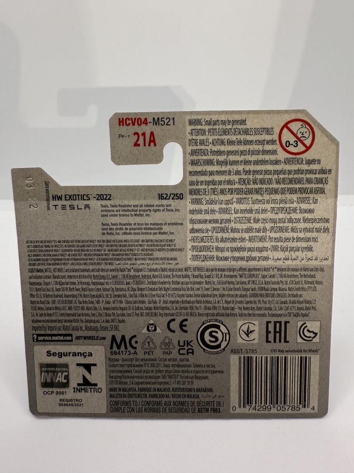 Hot Wheels Tesla Roadster Short Card 2021 Silver 162/250 - Image 2