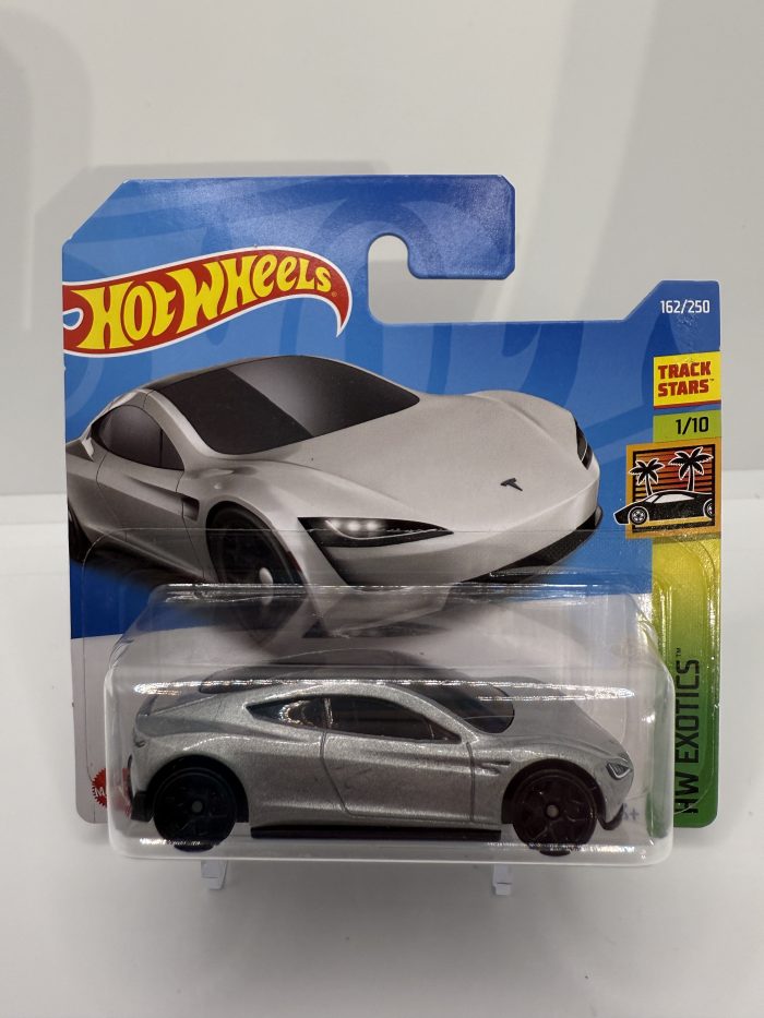 Hot Wheels Tesla Roadster Short Card 2021 Silver 162/250