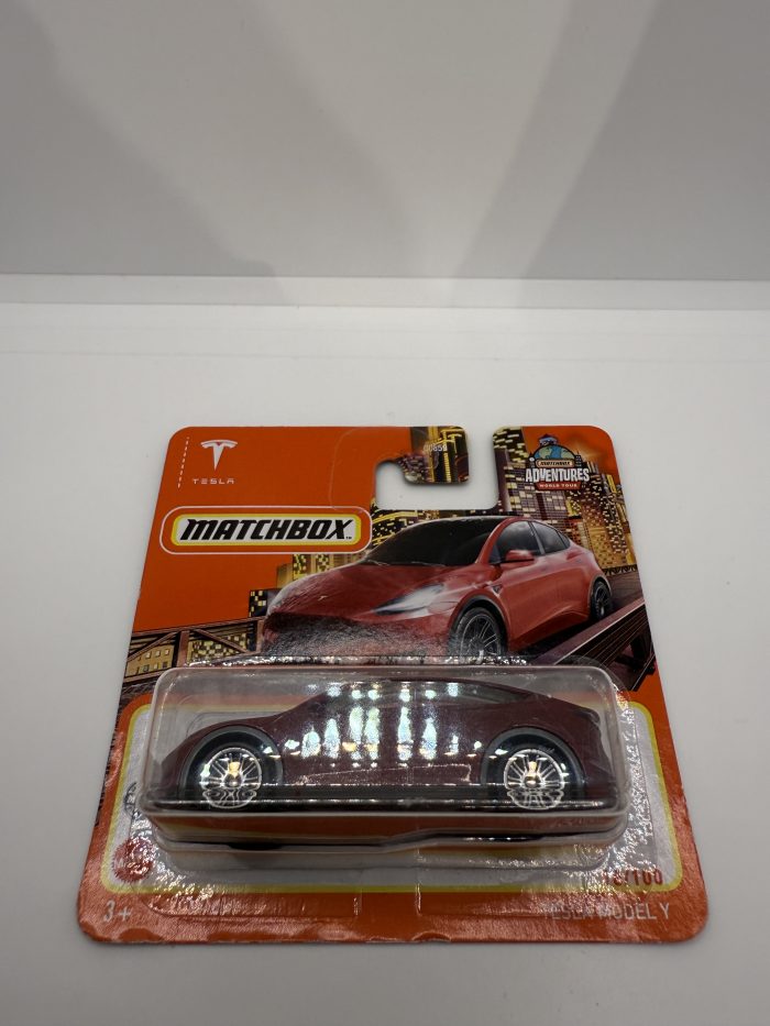 Matchbox Tesla Model Y Short Card 2022 Red 18/100 - Image 3
