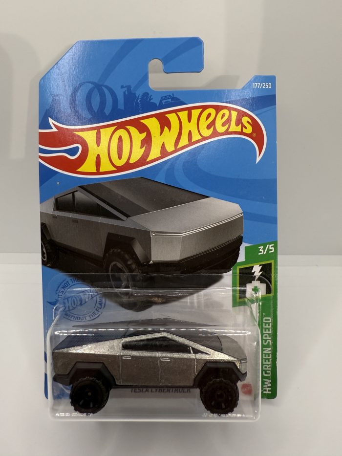 Hot Wheels Tesla Cybertruck Long Card 2021 Silver 177/250