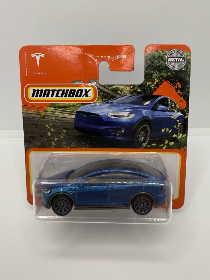 Matchbox Tesla Model X Short Card 2021 Blue 53/100