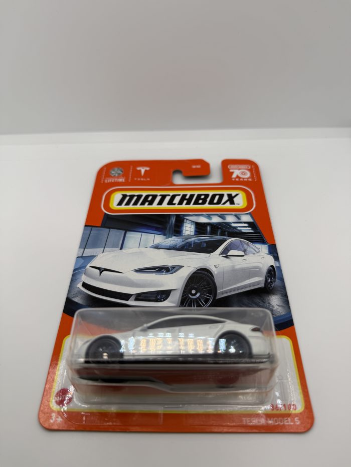 Matchbox Tesla Model S Long Card 2023 White 86/100 - Image 3