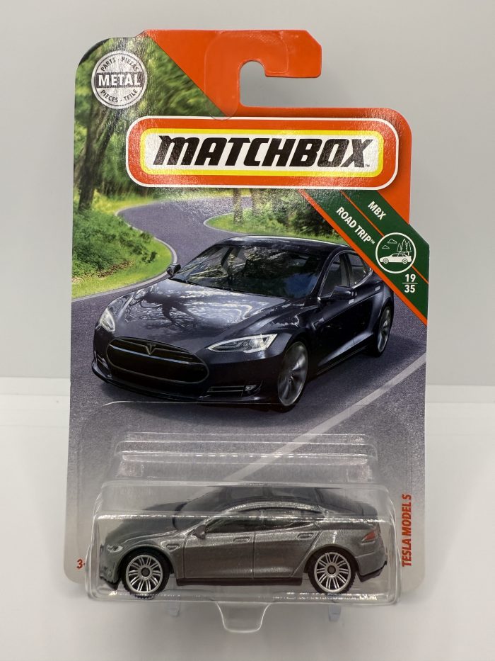 Matchbox Tesla Model S Long Card 2018 Grey 29/125