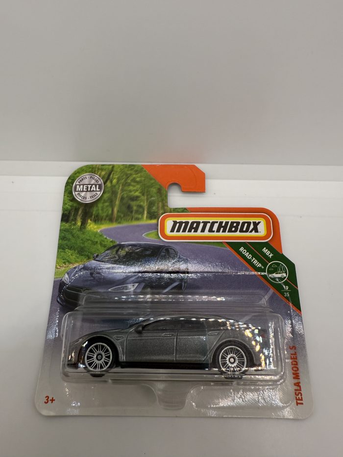 Matchbox Tesla Model S Short Card 2018 Grey 29/125 - Image 3