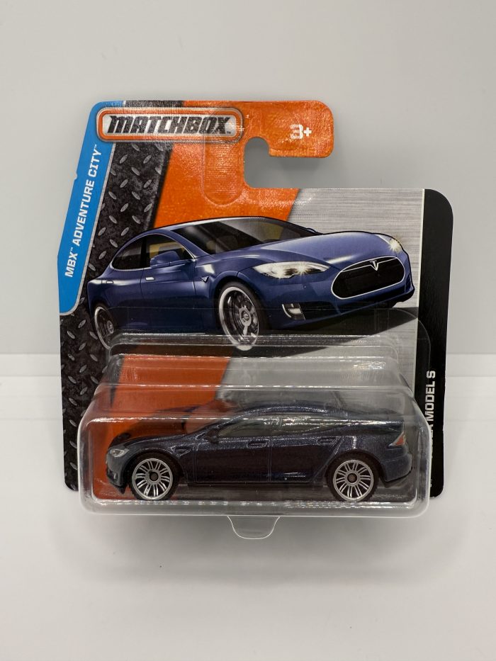 Matchbox Tesla Model S Short Card 2015 Blue 24/125