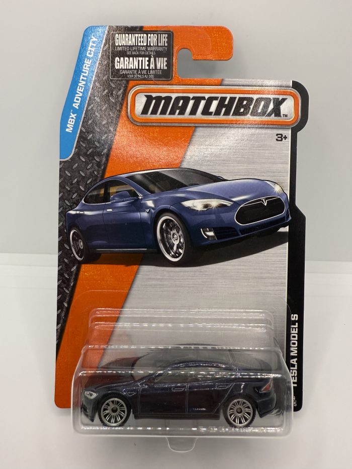 Matchbox Tesla Model S Long Card 2015 Blue 24/125