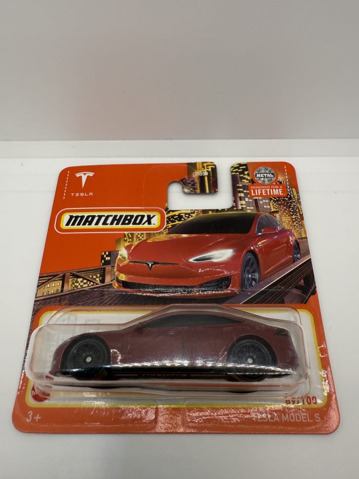 Matchbox Tesla Model S Short Card 2023 Red 89/100 - Image 3