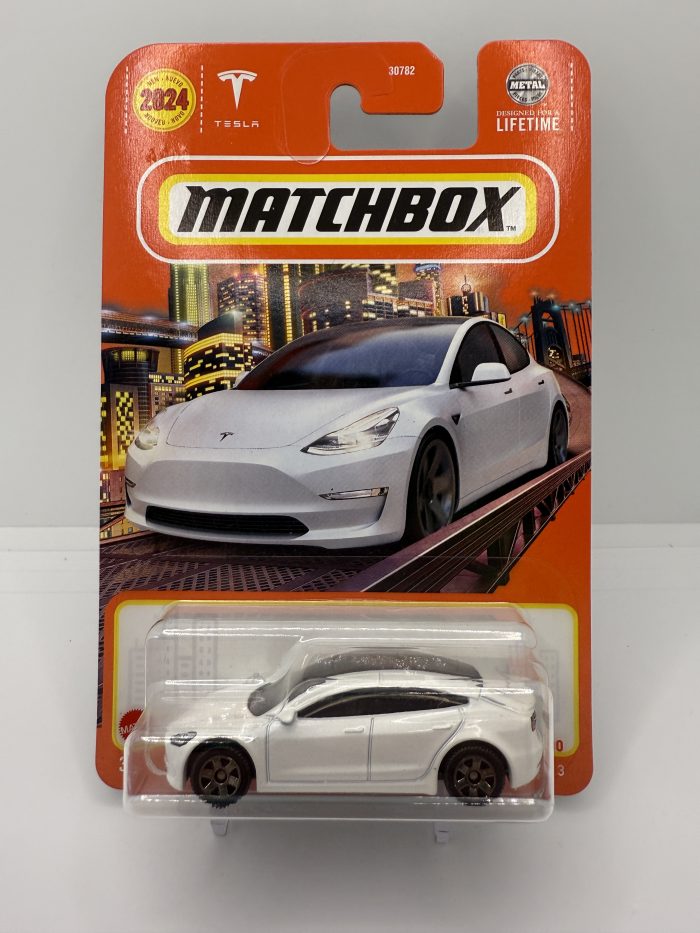 Matchbox Tesla Model 3 Long Card 2023 White 53/100
