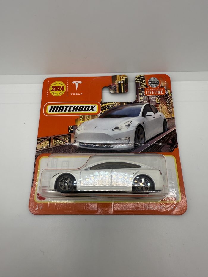 Matchbox Tesla Model 3 Short Card 2023 White 53/100 - Image 3