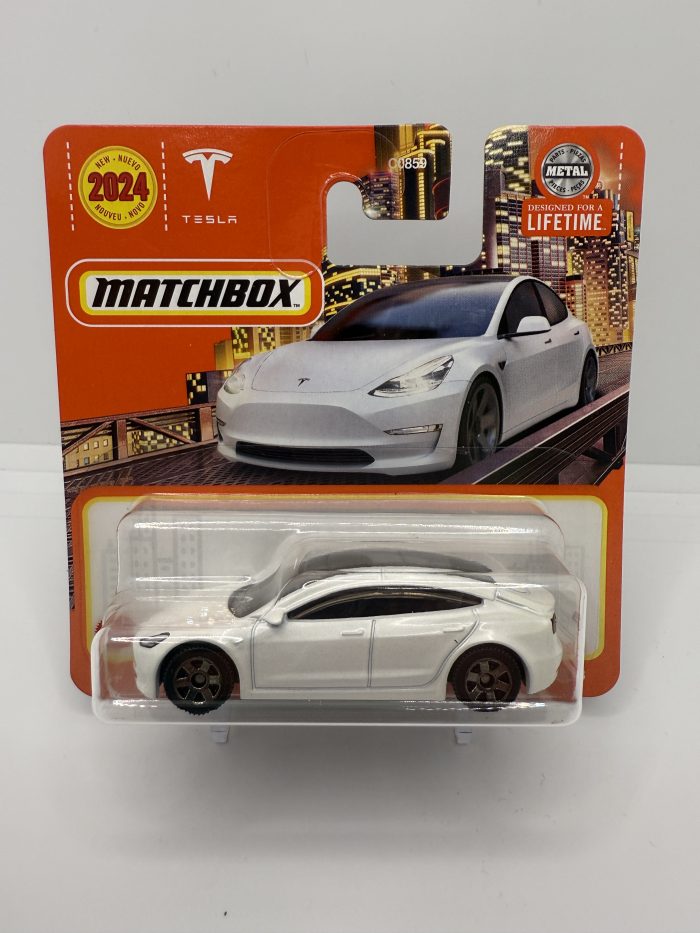 Matchbox Tesla Model 3 Short Card 2023 White 53/100