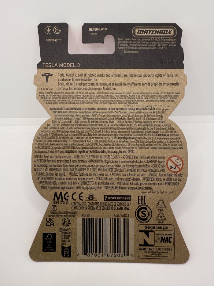 Matchbox Tesla Model 3 Short Card 2023 Red Moving Parts - Image 2