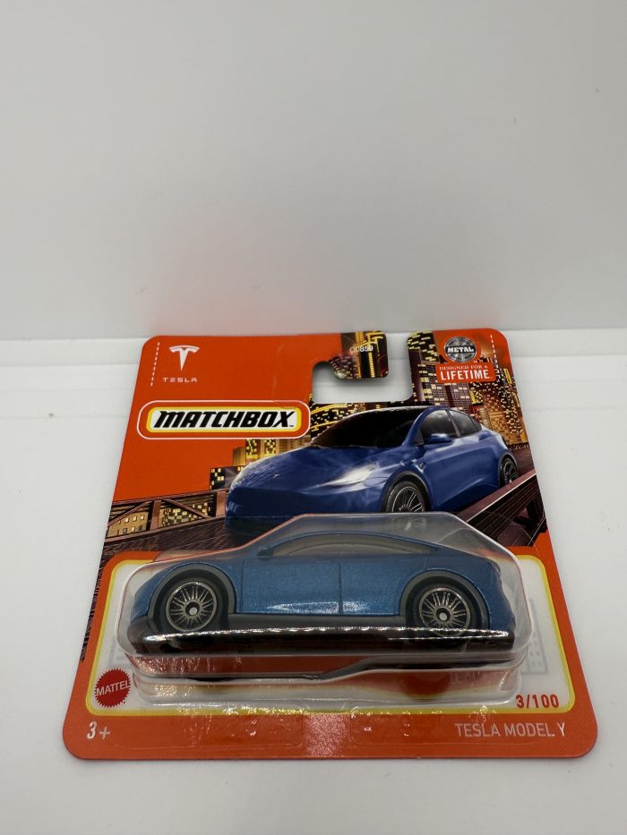 Matchbox Tesla Model Y Short Card 2024 Blue 3/100 - Image 3