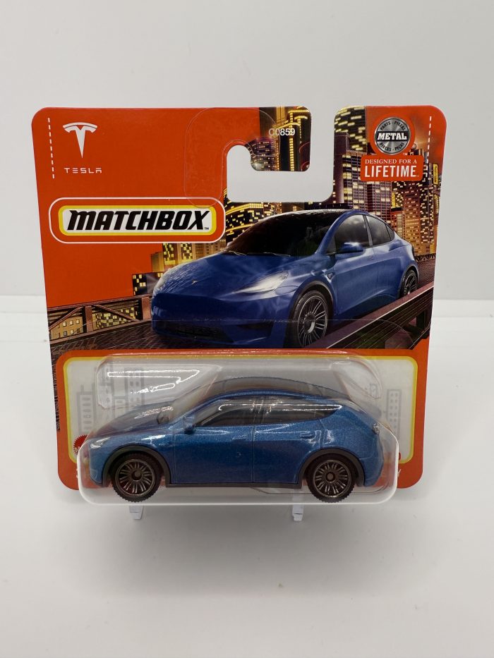 Matchbox Tesla Model Y Short Card 2024 Blue 3/100