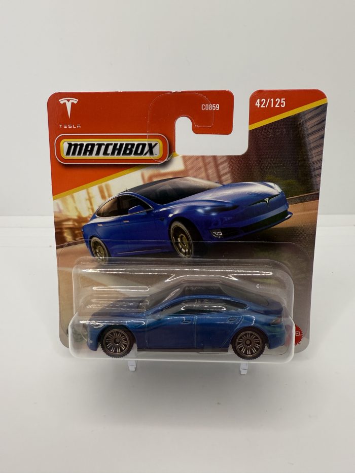 Matchbox Tesla Model S Short Card 2024 Blue 42/125