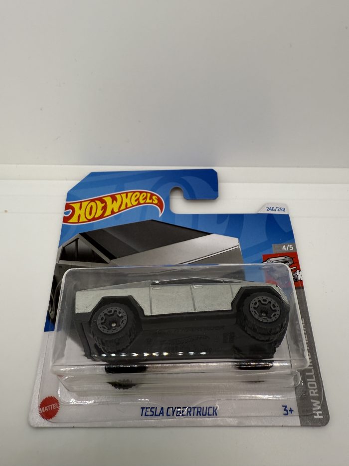 Hot Wheels Tesla Cybertruck Short Card 2024 Silver 246/250 - Image 3