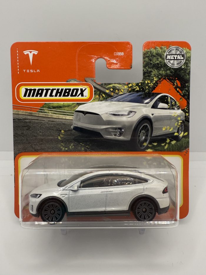 Matchbox Tesla Model X Short Card 2022 White 59/100