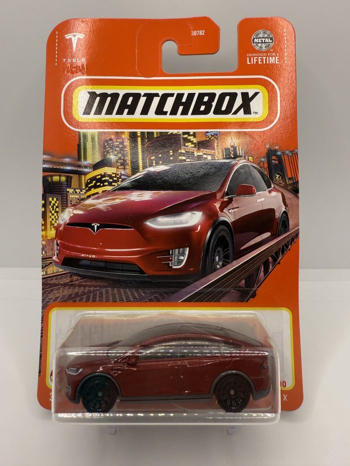 Matchbox Tesla Model X Long Card 2023 Red 18/100