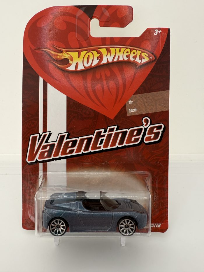 Hot Wheels Tesla Roadster Long Card 2008 Blue Valentine's