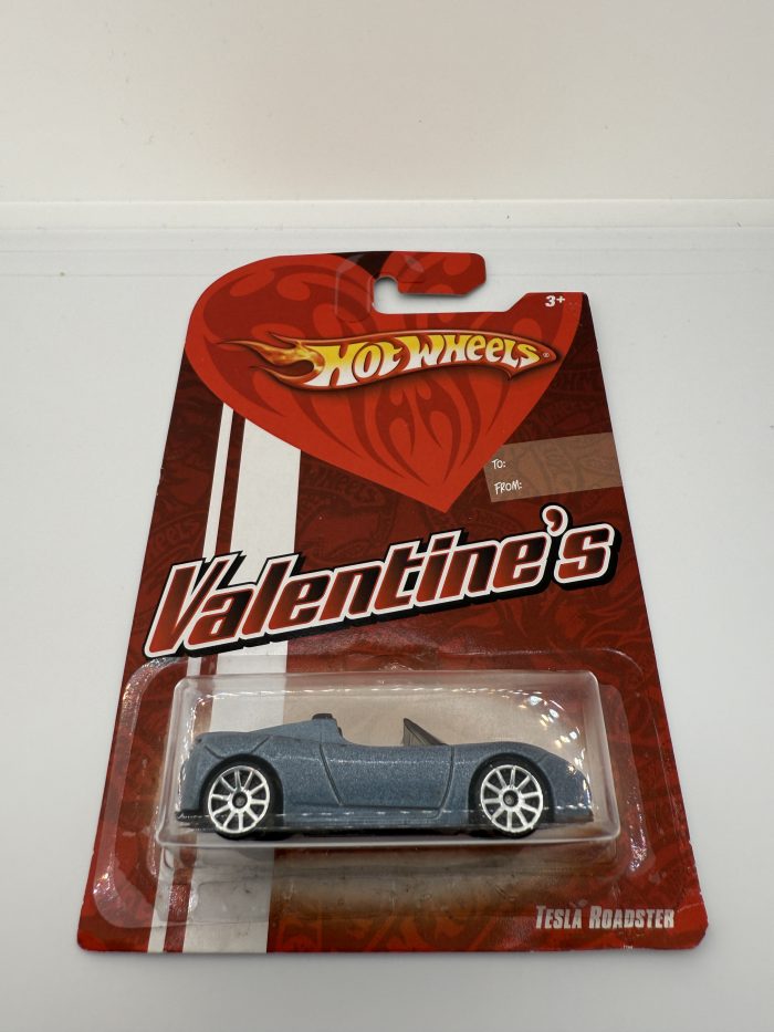 Hot Wheels Tesla Roadster Long Card 2008 Blue Valentine's - Image 3
