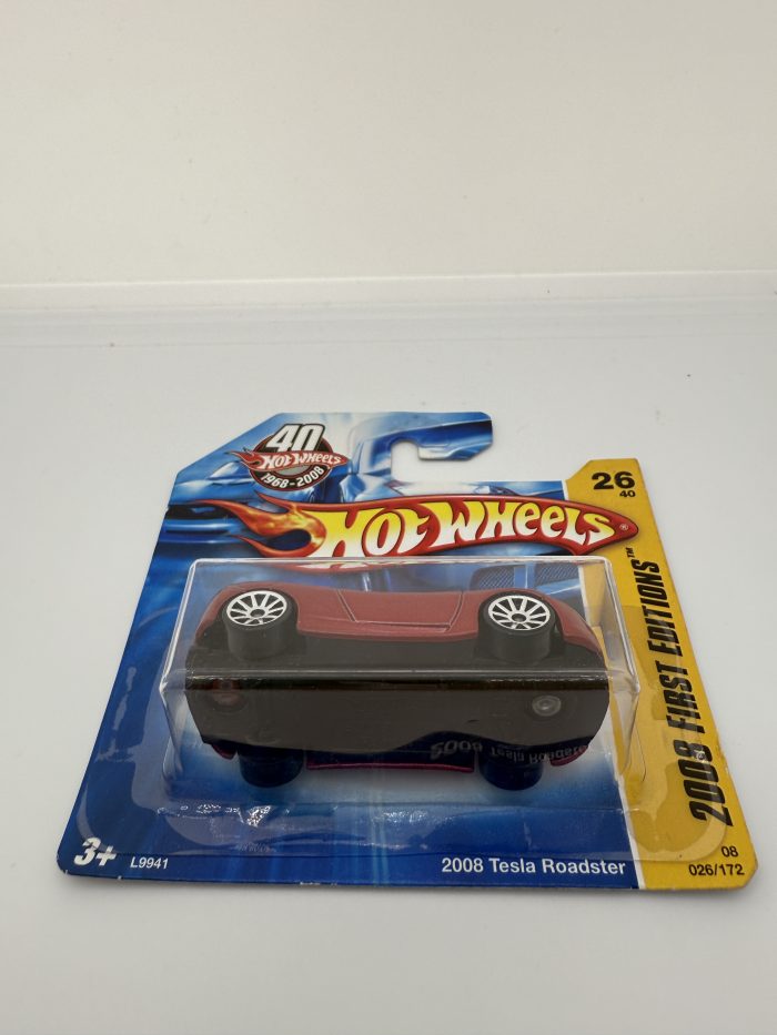 Hot Wheels Tesla Roadster Short Card 2007 Red 26/40 - Image 3